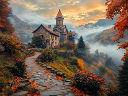 Пазл деревянный Алма 500 деталей. Волшебство природы. Каменный дом среди гор