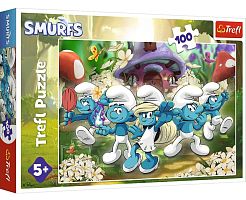 Пазл Trefl 100 деталей: Знакомьтесь, смурфы