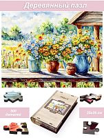 Пазл деревянный Алма 500 деталей Цветы и натюрморты. Три полевых букета