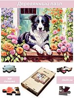 Пазл деревянный Алма 500 деталей Пушистые создания. Щенок Бордер Колли №11