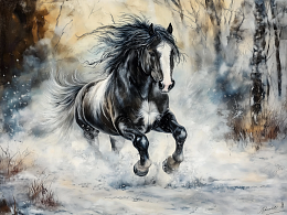 Пазл Алма деревянный 500 деталей. Лошади. В погоне за ветром