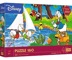 Пазл Trefl 160 деталей: 40 лет Trefl - Приключение на берегу озера, Дональд Дак