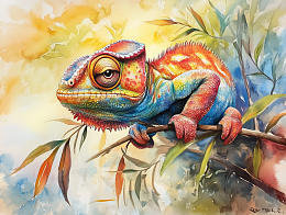 Пазл Алма деревянный 1000 деталей. Дикие и симпатичные. Хамелеон арт