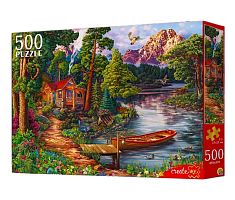 Пазл Рыжий Кот 500 деталей: Домик у реки (УЦЕНКА)