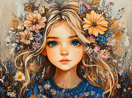 Пазл Алма мини 150 деталей. Синеглазая девушка