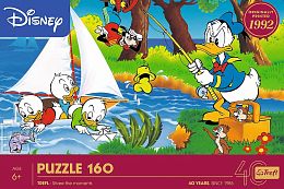 Пазл Trefl 160 деталей: 40 лет Trefl - Приключение на берегу озера, Дональд Дак