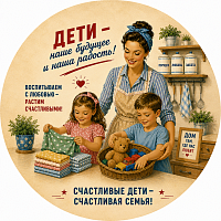 Пазл Алма деревянный круглый 142 детали. Винтажная коллекция. Дети - наше будущее