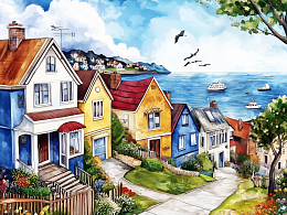 Пазл Алма деревянный 500 деталей. Города и страны. Море красок