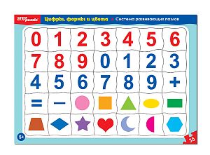 Пазл развивающий Step puzzle 35 деталей: Цифры, формы и цвета