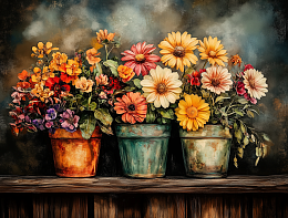 Пазл деревянный Алма 500 деталей. Цветы и натюрморты. Три букета