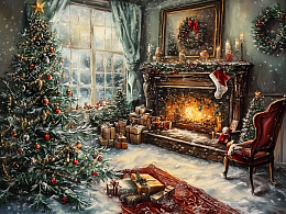 Пазл Алма деревянный 500 деталей. Новый год. Новогодний уголок