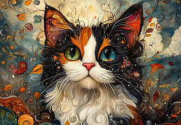 Пазл деревянный Алма 1000 деталей. Пушистые создания. Кошка для счастья