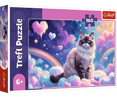 Пазл Trefl 160 деталей: Кошка над радугой