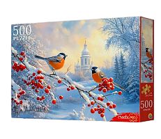 Пазл Рыжий Кот 500 деталей: Снегири на ветке