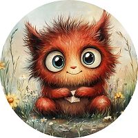 Пазл Алма деревянный круглый 500 деталей. Милые монстрики. Лесной малыш