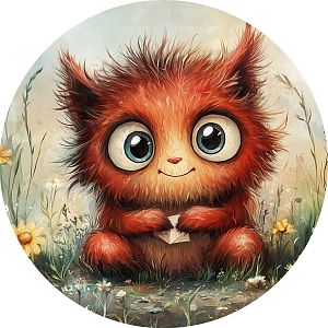 Пазл Алма деревянный круглый 500 деталей. Милые монстрики. Лесной малыш
