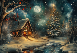 Пазл Алма деревянный 1000 деталей. Новый год. Праздник в деревне