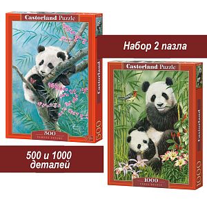 Набор Castorland 500 и 1000 деталей: Панда, 2 шт