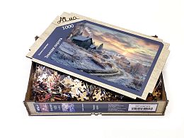 Пазл деревянный Алма 1000 деталей Домик в деревне. Зимняя дорога