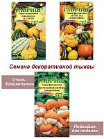 Семена, набор семян Декоративные тыквы, 4 пакета