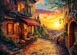 Пазл деревянный Алма 1000 деталей Города и страны. Вечер в старом городе