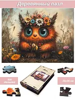 Пазл деревянный Алма 500 деталей. Милые монстрики. Рыжий мечтатель.