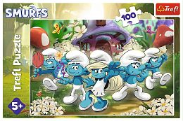 Пазл Trefl 100 деталей: Знакомьтесь, смурфы