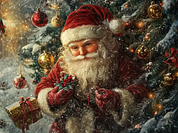 Пазл Алма деревянный 500 деталей. Новый год. Дед Мороз