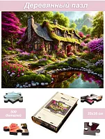 Пазл деревянный Алма 500 деталей Сказочные домики. Коттедж в горах