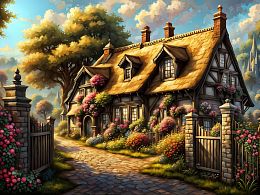 Пазл деревянный Алма 500 деталей Сказочные домики. Волшебный коттедж