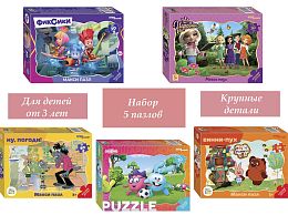 Набор Step Puzzle для детей 5 шт 30 деталей: Мультфильмы