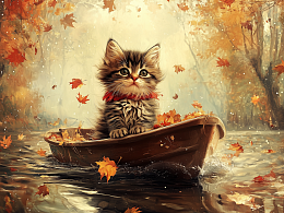 Пазл Алма деревянный 500 деталей. Пушистые создания. Осенний котёнок