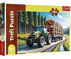 Пазл Trefl 100 деталей: Трактор-лесовоз