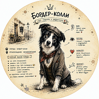 Пазл Алма деревянный круглый 142 детали. Собаки. Бордер-колли