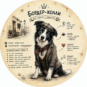 Пазл Алма деревянный круглый 142 детали. Собаки. Бордер-колли