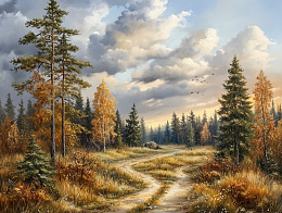 Пазл Алма деревянный 1000 деталей. Волшебство природы. Дорога осени