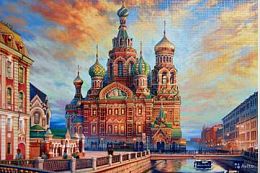 Пазл Рыжий кот 1000 деталей: Санкт-Петербург. Спас-На-Крови