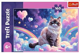 Пазл Trefl 160 деталей: Кошка над радугой