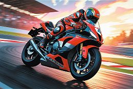 Пазл Trefl 100 деталей: Мотоцикл на треке