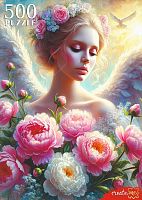 Пазл Рыжий Кот 500 деталей: Ангел с цветами