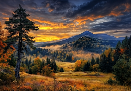 Пазл Алма ПРЕМИУМ деревянный 1000 деталей. Волшебство природы. Осенний шёпот гор