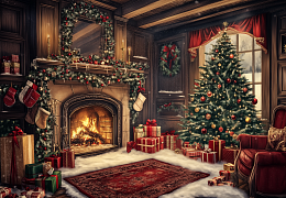 Пазл Алма деревянный 1000 деталей. Новый год. Тепло зимнего вечера