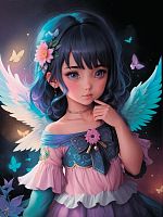 Алмазная мозаика без подрамника Рыжий Кот: Малышка-феечка  (полное заполнение)