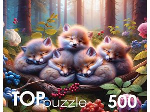 Пазл TOP Puzzle 500 деталей: Спящие лисята