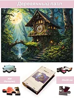 Пазл деревянный Алма 300 деталей Странное время. Часы №1