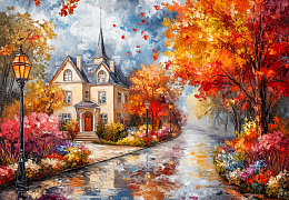 Пазл Алма деревянный ПРЕМИУМ 1000 деталей. Города и страны. Осенний вечер