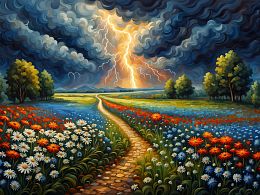 Пазл деревянный Алма 300 деталей. Волшебство природы. Гроза в цветах