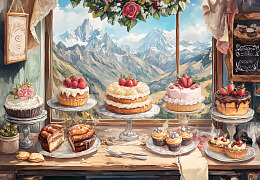 Пазл деревянный Алма ПРЕМИУМ 1000 деталей. Города и страны. Утро в кондитерской.