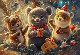 Пазл Алма деревянный 1000 деталей. Новый год. Пора наряжать ёлку!