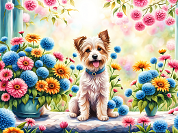 Пазл деревянный Алма 500 деталей Пушистые создания. Щенок Терьер №12